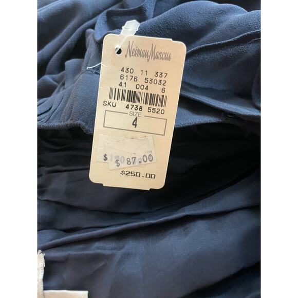 New With Tags BlackTie Neiman Marcus Formal Silk Long Full Navy Skirt Size 4 - Picture 13 of 13